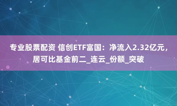 专业股票配资 信创ETF富国：净流入2.32亿元，居可比基金前二_连云_份额_突破